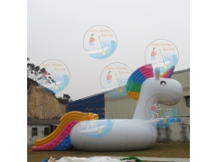 Giant Inflatable Unicorn Water Trampoline Slide