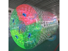 Inflatable Island includes Colorful Floating Water Roller with Water Platform and Pads