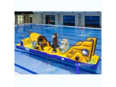 Inflatable floating water obstacle